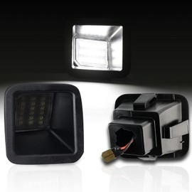 F250 F350 Led License Plate Light Tag Lamp Assembly Replacement For Ford 2017-2022 F-350 F-450 Super Duty Pickup Truck 6000k White, Smoke Lens