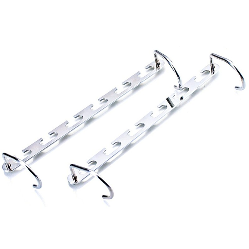 8 Pack Metal Space Saving Hangers, Stainless Steel Space Saver