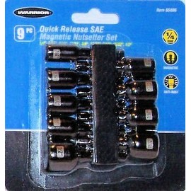 "ABC Products" - (New Stronger Magnet Holder) - 9 Piece - SAE Magnetic Nut setter Set - With Quick Release - (Includes Sizes: 1/2", 15/32", 7/16", 13/32", 3/8", 11/32", 5/16", 9/32", and 1/4")