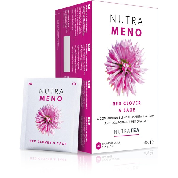 Nutra Tea NutraMeno – Menopause-Tee, Rotklee-Tee – Perimenopause Linderung für