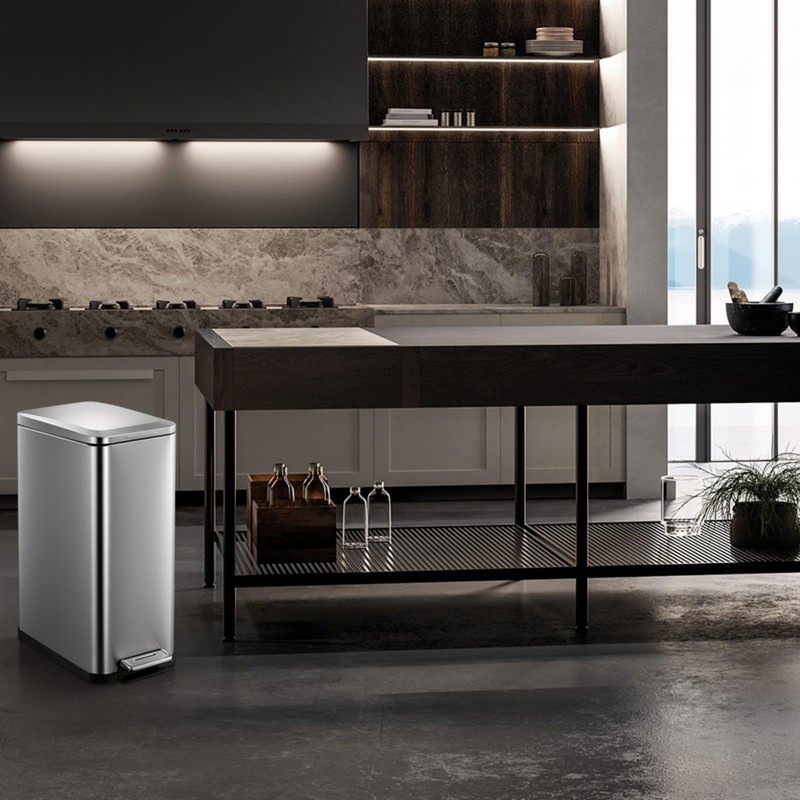 13.2 Gallon / 50L Kitchen Trash Can, Slim Stainless Steel