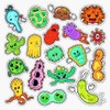 Magnet Funny Characters Bacteria and Microbes Set for Badges Patches.
