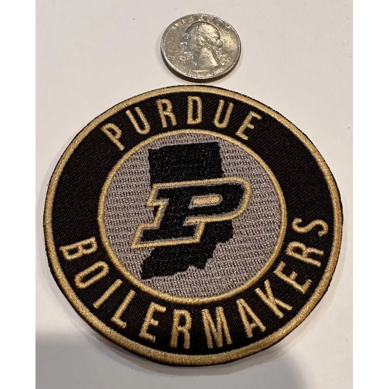 PU Purdue Boilermakers Vintage Style Embroidered Iron On Patch 3"x