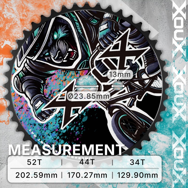 XOUX GRIZZLY 3/32" Alloy Chainring for One-Piece Crank – 44T