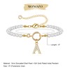 MONOZO Initial Pearl Bracelets for Women Jewelry Gifts - Dainty