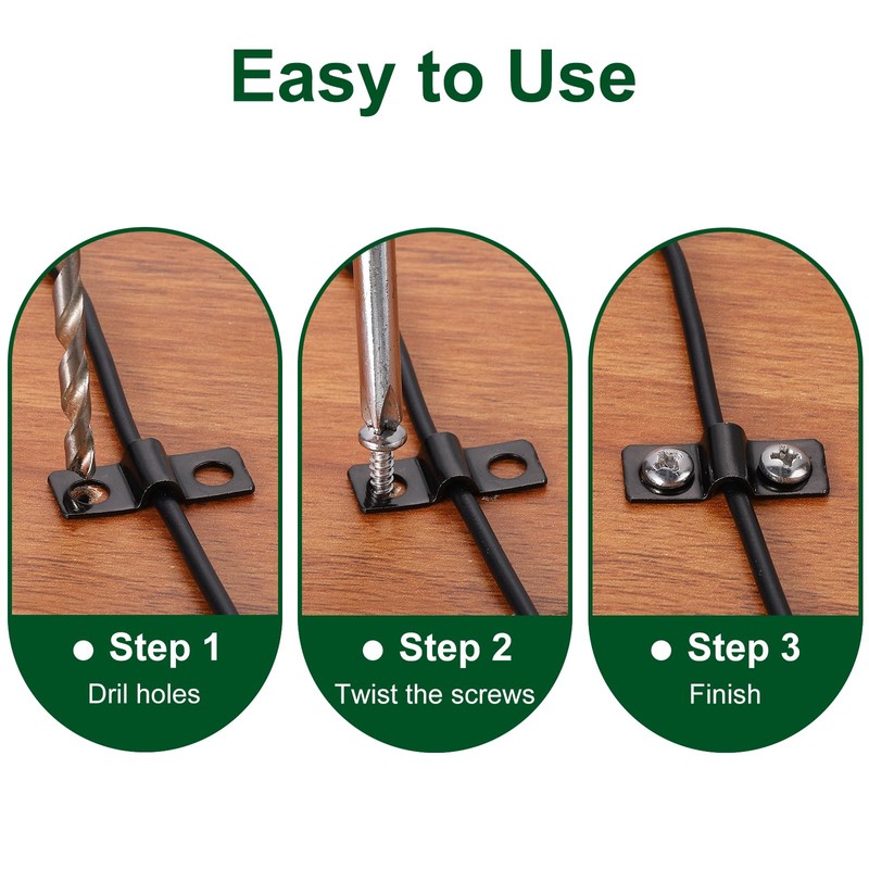 uxcell 100Pcs U-Shaped Pipe Clamp, 1/8 Inch(3mm) 2 Hole U-Tube