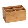 Wenko Bamboo Organiser Terra 3 Compartments -Storage Box, Bathroom Basket,