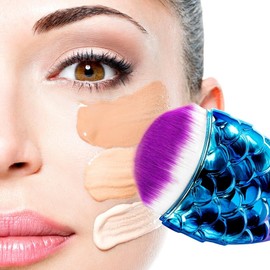 PROFICO Professionelles Foundation Pinsel 3 Stück Make Up Pinsel Set, Ideal für Cremige, Pudrige oder Flüssige Foundation Schminkpinsel Kosmetikpinsel Concealer Pinsel Make up Buffer Brush - Rosa Blau