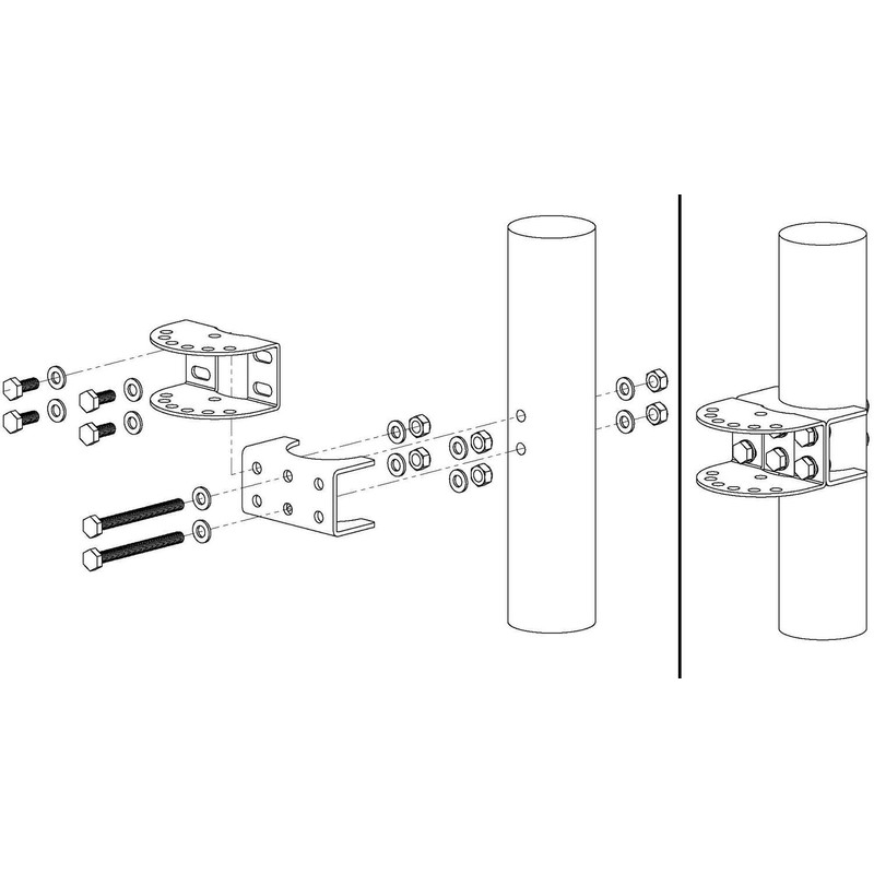 Ghost Controls AX4R Round Post Adapter Brackets to Adapt to