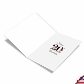 NobleWorks - 20th Milestone Anniversary Congratulations Notecard w/ 5 x 7 Envelope for Men and Women (1 Card) Floral Couple 20 C10491MAG