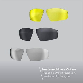 BBB Cycling Biking Glasses Cycling Sunglasses With Travelcase Sport Glasses Polycarbonate Frame 3 changeable lenses Impress BSG-58T, Matt Black