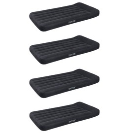 Intex Pillow Rest Classic Blue Standard Airbed w/Built in Pump, Twin (4 Pack)