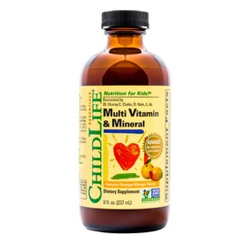 CHILDLIFE ESSENTIALS Kids Multivitamin & Mineral - Kids Vitamins, Liquid Multivitamin for Kids, Toddler Multivitamins, Liquid Vitamins, Baby Multivitamin - Natural Orange & Mango, 8 Fl Oz (Pack of 1)