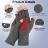 Arthritis Gloves, 2 Pair Fingerless Compression Gloves, Gray+Brown, L