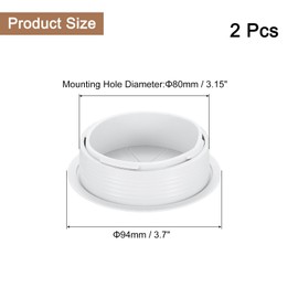 sourcing map 2 Pcs Desk Grommet, 3.15 inch 80mm Desk Cable Hole Cover Wire Hole Insert for Home Office Table Cabinet Cord Organizer, White