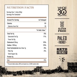 Epic Provisions Venison & Beef Strips, Keto Friendly, 20 Count Box 0.8oz strips