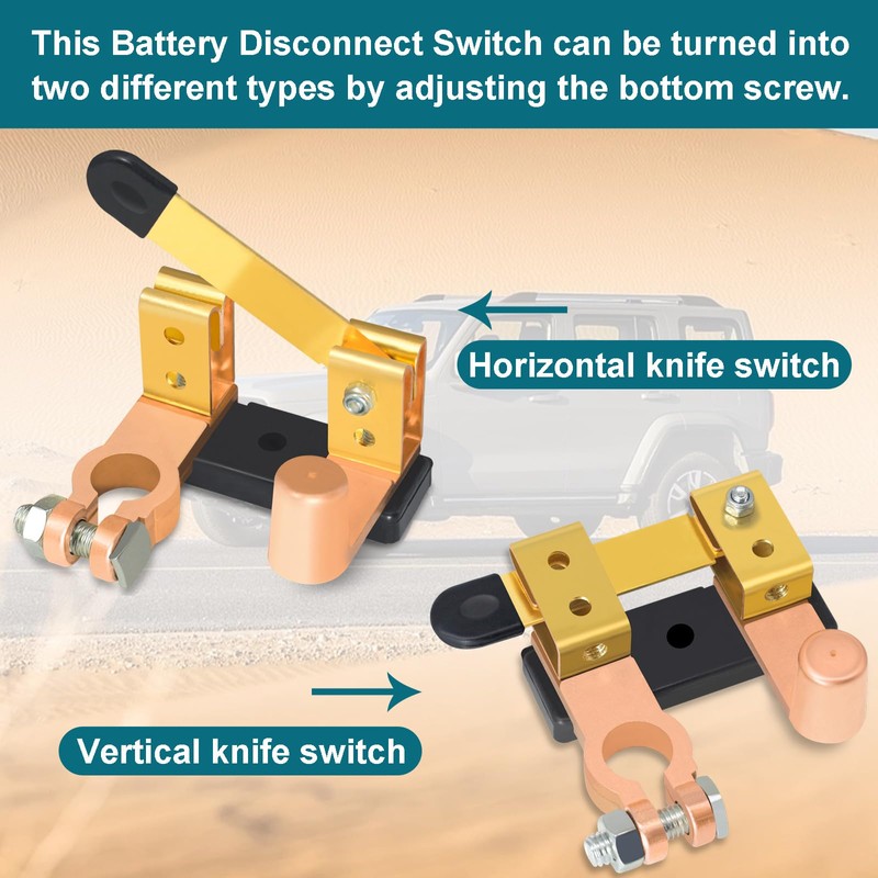 SDZONGES Battery Disconnect Switch, Battery Disconnect/Cut Off Switch 12v 24v,