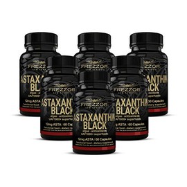 FREZZOR Astaxanthin Black with UAF1000+ Super Antioxidant, Supports Heart, Eye & Brain Health, Anti-Aging Skincare & Cellular Protection, 12mg Astaxanthin per Serve, 360 Softgels, 6 Month Supply