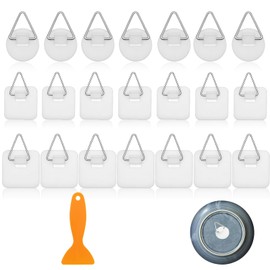 21 Stück Klebehaken für Bilder, Bildaufhänger Selbstklebende Bilderhaken zum Kleben Klebehaken Bilder Bilderrahmen Aufhänger für Bilder Puzzle Aufhängen Schwere Bilder (Großer Dicke Schabern)