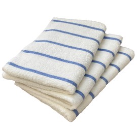 Senshu Towel Recycar Smart Towel, Thin, Lightweight, Long Face Towel, 11.4 x 35.4 inches (29 x 90 cm), Blue, Set of 3
