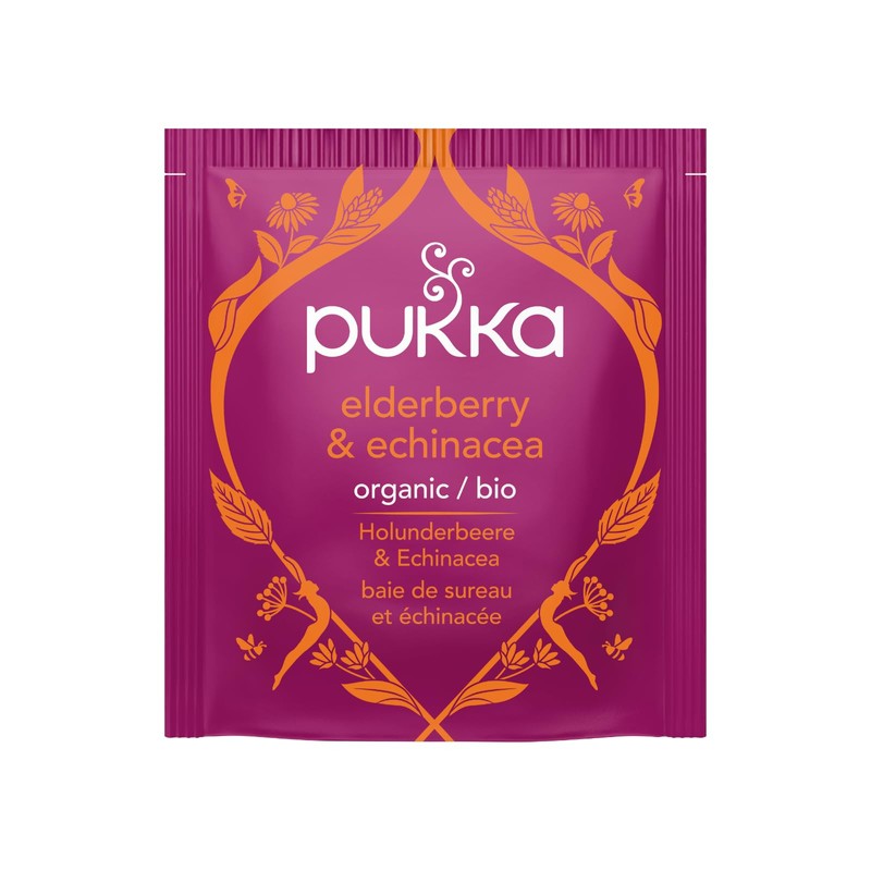 Pukka Elderberry & Echinacea Herbal Tea, 20ct (Pack of 6)