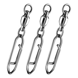 Alwonder 30-Pack Fishing Speed Clips Quick Change Snap Swivels, Ball Bearing Swivels Power Clips Fishing Snap Swivels 4+L 110LB Freshwater Saltwater Crankbait Popper Lures Quick Snap Connector Tackle