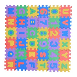 36 Piece Soft EVA Foam Play Mat Numbers Letters Puzzle Play Mats Flooring Square Mats Play Mats for Babies and
