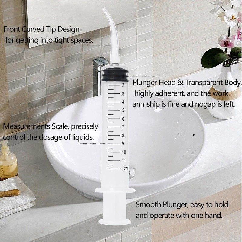 4 Pcs Dental Irrigation Syringe - 12ml Oral Syringes with