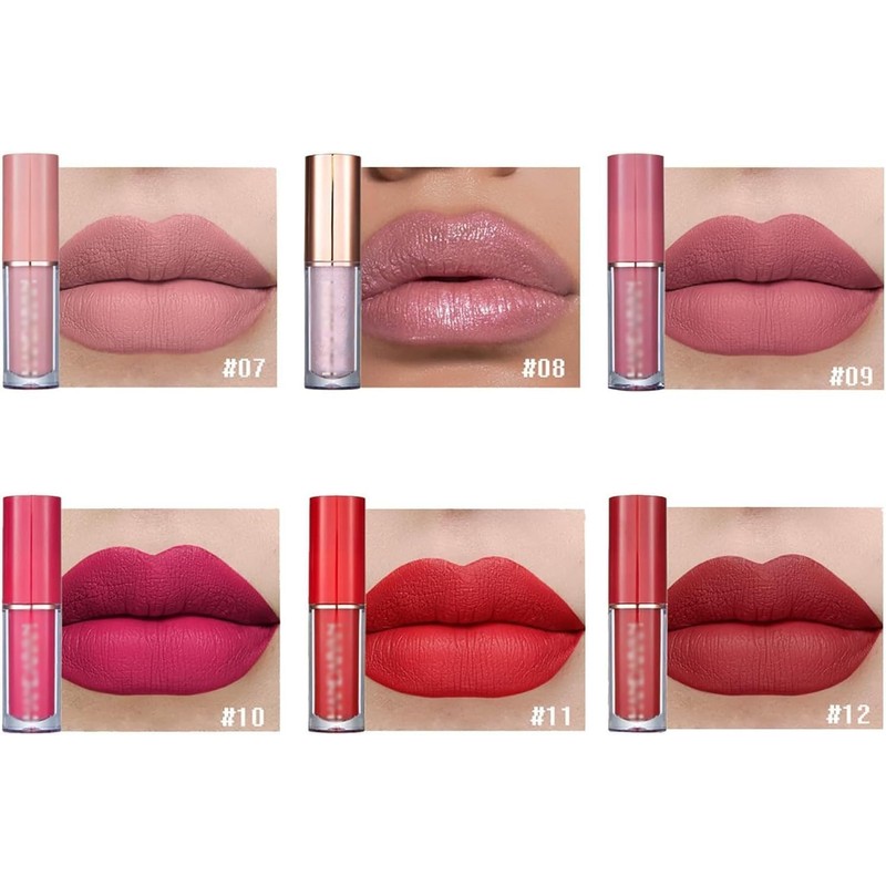 Set de 12 Lápices Labiales Líquidos Mate Aterciopelados
