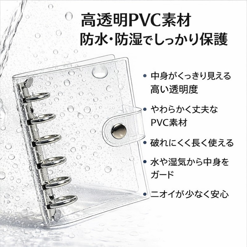 Sticker Book, A5 Transparent, 6 Holes, Clear Binder with 10