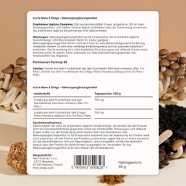 natu.care Lion's Mane & Chaga Powder Extract - Lions Mane Mushroom, Hericium Erinaceus High Dose 1500 mg per Daily Dose - Laboratory Tested Vegan Adaptogen - 90 Servings