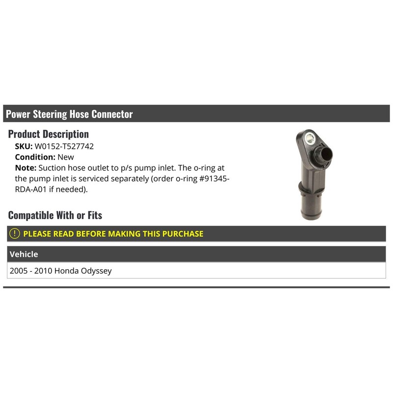 Power Steering Hose Connector (Suction Hose Outlet to P/S Pump