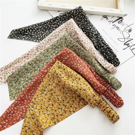 Headscarf Neckerchief 5 Pieces Triangle Bandana with Floral Print Elastic Bandana with Floral Print