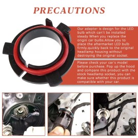 Unbranded 2pcs H7 LED Headlight Bulb Adapter Base Retainer Clip for Kia, Hyundai TK06