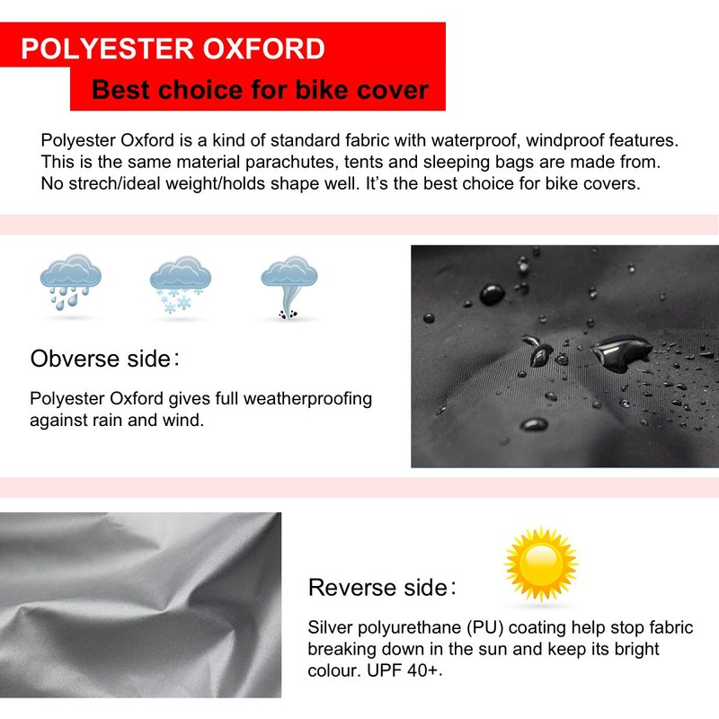 Kotivie Tandem Bicycle Cover Extra Long Bike Storage Cover 2-Seater