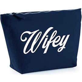 Hippowarehouse Wifey printed make up cosmetic wash bag 18x19x9cm