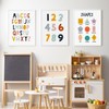 6 Pack Educational Posters for Children, Boho Pastel Prints (Alphabet,