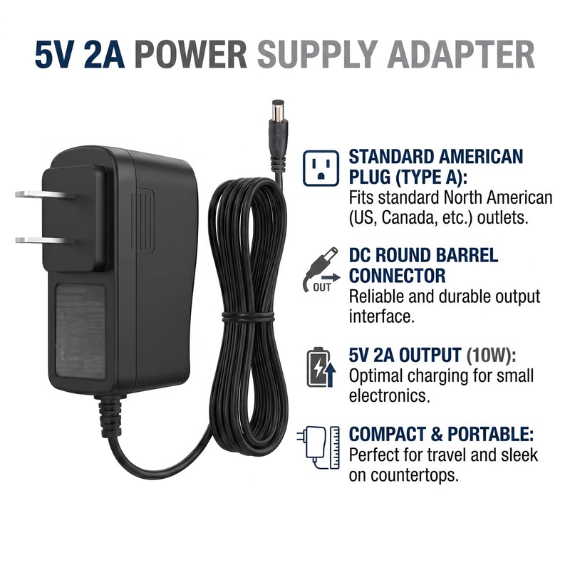 Fesasn 5V Power Adapter Cord for Super Box S1 S2