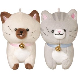 Klux 115450 Keychain, Nikonui, Set of 2, Match, Chews Stick with Magnets, Siam/Amesho Plush Toy