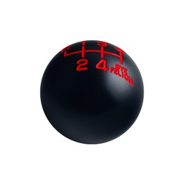 DEWHEL Black/Red Weighted Bye Felicia Shift Knob 6 Speed Short Throw Shifter M10X1.5 M12X1.25 M10X1.25 M8X1.25 Adapter Thread Reverse on Top Left