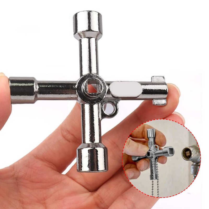 RSYHVG Electrical Cabinet Key, Surface Polished Antirust 4 Way Utilities