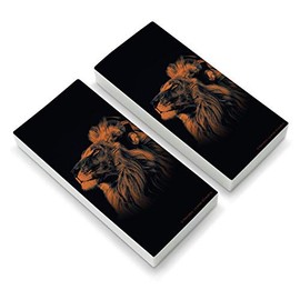 Lion Wearing Headphones Music Eraser Set of 2