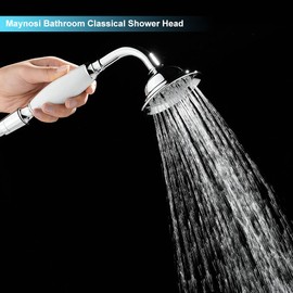 Maynosi Bathroom Classical Shower Head, Traditional Telephone Style Handheld Showers, Retro Ceramic Handle Hand Shower, Victorian Rain Sprayer Showers with 1.5M Hose (Chrome)