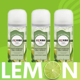 Automatic Spray ,HEXIBII InstaFresher for Home & Car - Floral Scented Air Freshener with Odor Elimination Spray, 6.2 Oz, Pack of 3, Safe & Tested Formula:_LEMON 3 BOTTLE