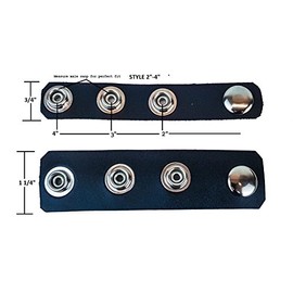 Leather Snap Extender Choker Belt Bracelet Extension 2" to 4 Inch (1 1/8" Wide, 3/8" Male Snap)