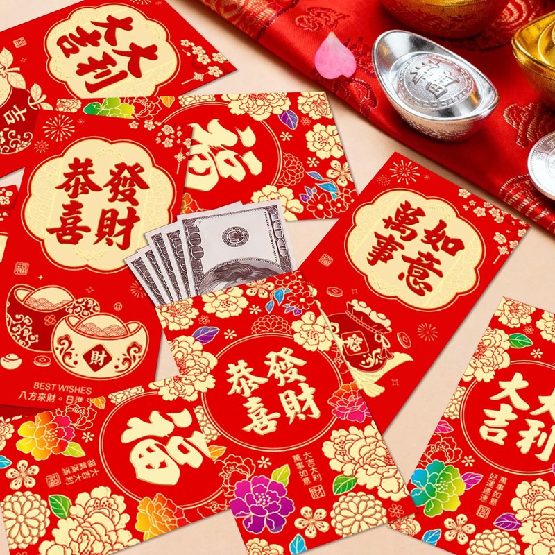 36 Pcs Chinese New Year Red Envelopes, Red Packets Lunar