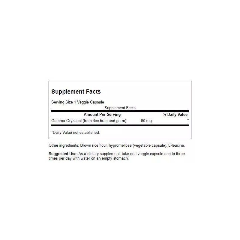 Swanson Gamma Oryzanol from Rice Bran 60 mg 90 Veggie