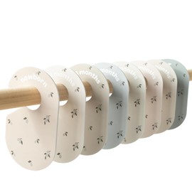 3 Sprouts Baby Closet Dividers Set of 8 - Baby Clothes Organizer & Wardrobe Hanger - Nursery Infant Closet Organizer for Baby Clothing by Size or Age from Newborn to Toddler Boy & Girl - Olive