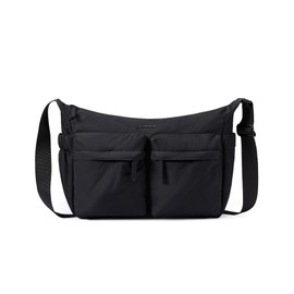 LOVEVOOK Puffy Crossbody Bags for Women Small Cute Hobo Purse and Messenger Handbags Men with Adjustable Strap，Anti Theft Shoulder Bag for Travel Work Daily Use，Black Cross Body