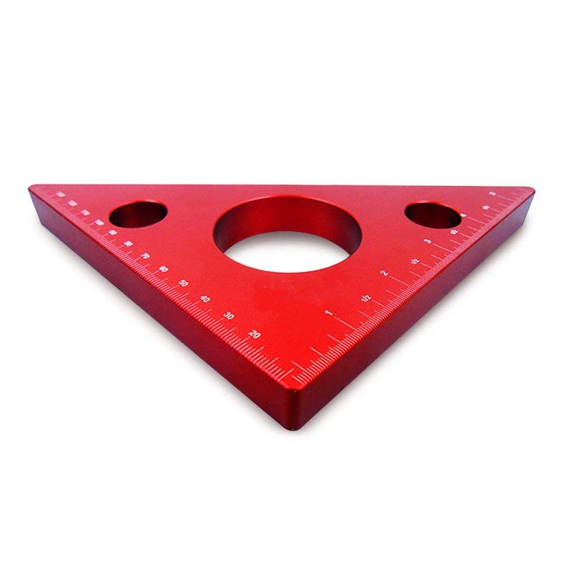 DEBBD Aluminium Alloy Angle Ruler DIY Woodworking Triangle Ruler Measuring